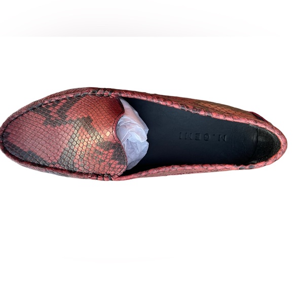 M Gemi Italian Printed Leather Wine & Black Driving Moccasins Size EU 38 US7 - Picture 11 of 16